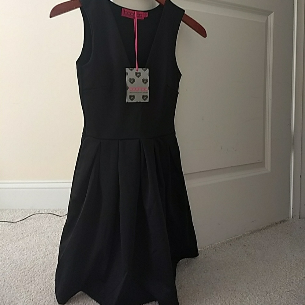 Black boohoo Skater dress size 2